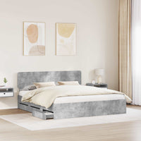 Struttura del letto con cassetto Grigio cemento 200 x 200 cm 3412153