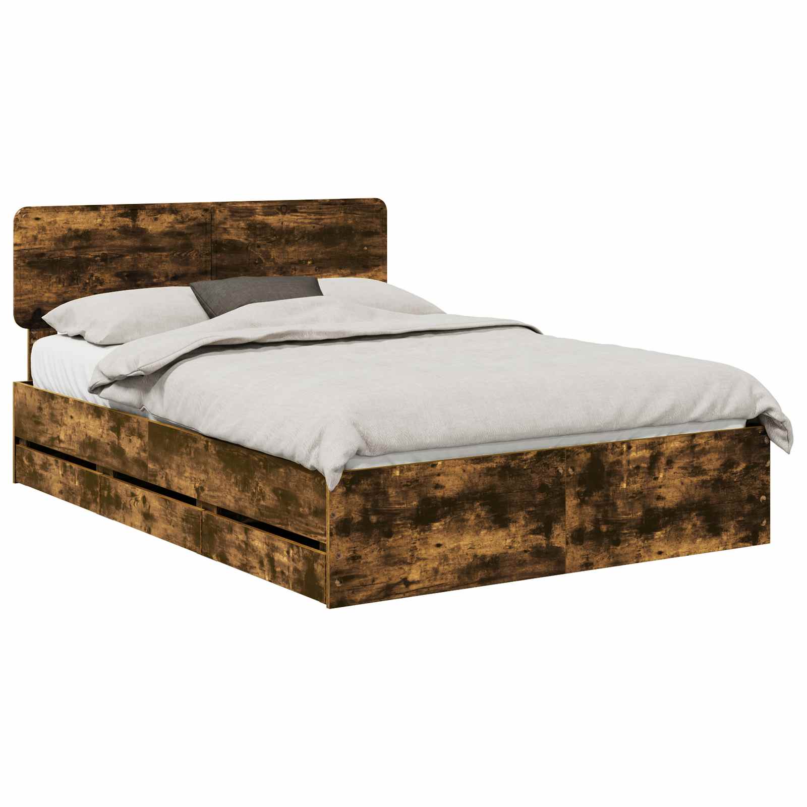 Struttura del letto con cassetto Rovere fumé 140 x 200 cm 3412189