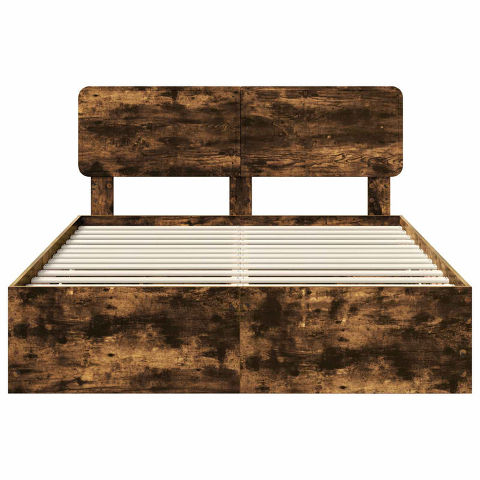Struttura del letto con cassetto Rovere fumé 140 x 200 cm 3412189