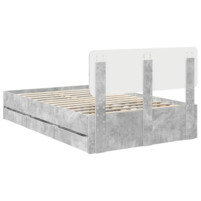 Struttura del letto con cassetto Grigio cemento 135 x 190 cm 3412195