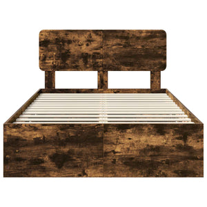 Struttura del letto con cassetto Rovere fumé 135 x 190 cm 3412196