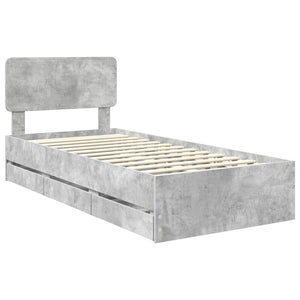 Struttura del letto con cassetto Grigio cemento 100 x 200 cm 3412216