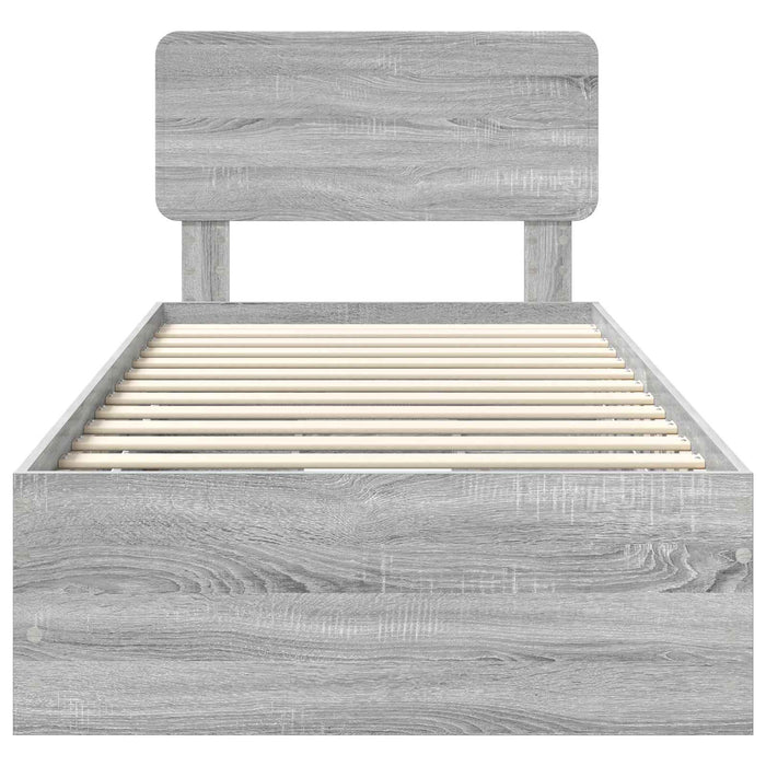 Struttura del letto con cassetto Grigio Sonoma 100 x 200 cm 3412218