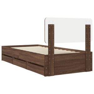 Struttura del letto con cassetto Rovere Marrone 100 x 200 cm 3412219