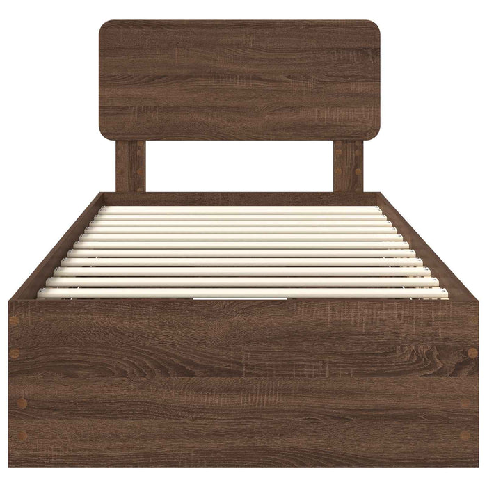 Struttura del letto con cassetto Rovere Marrone 100 x 200 cm 3412219