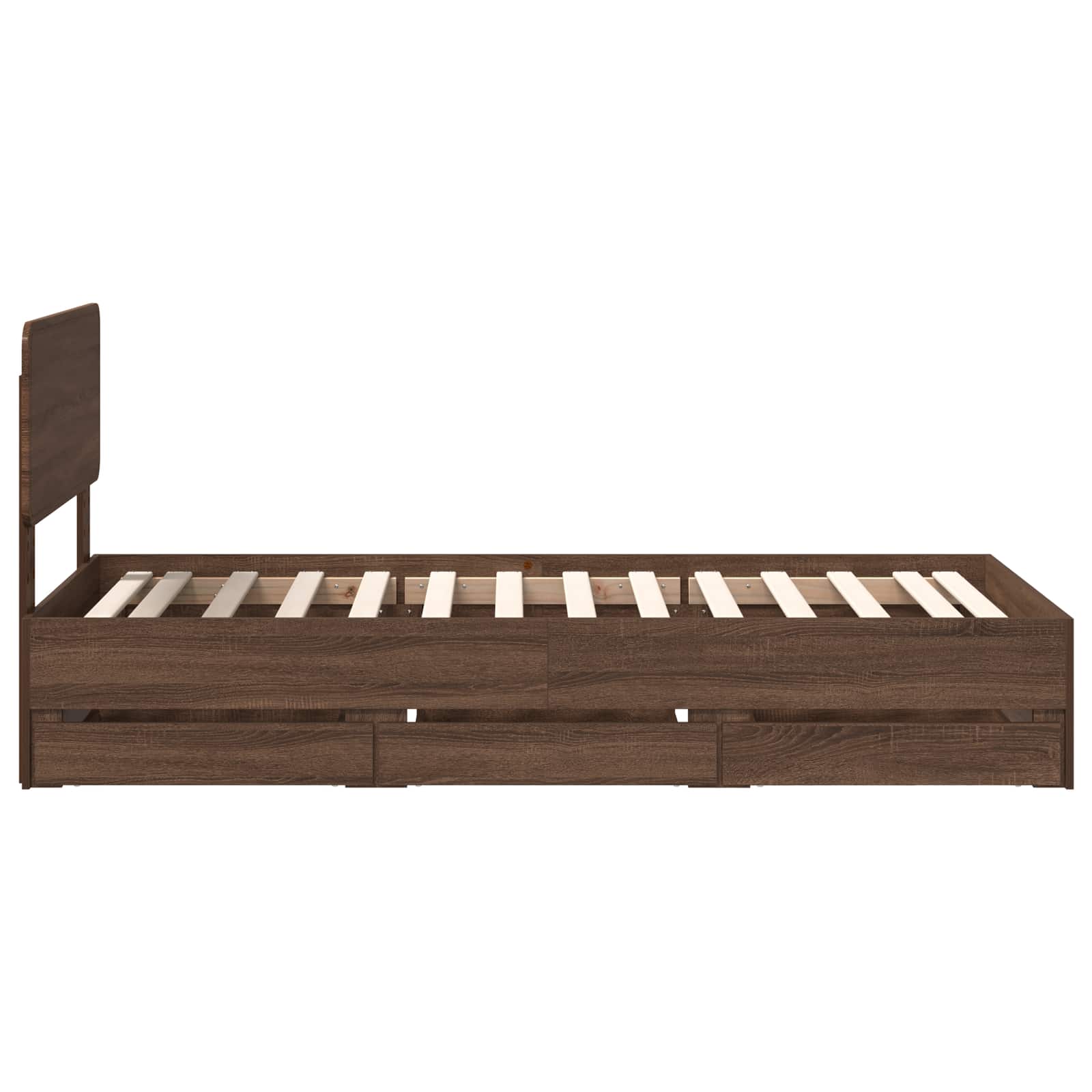 Struttura del letto con cassetto Rovere Marrone 100 x 200 cm 3412219