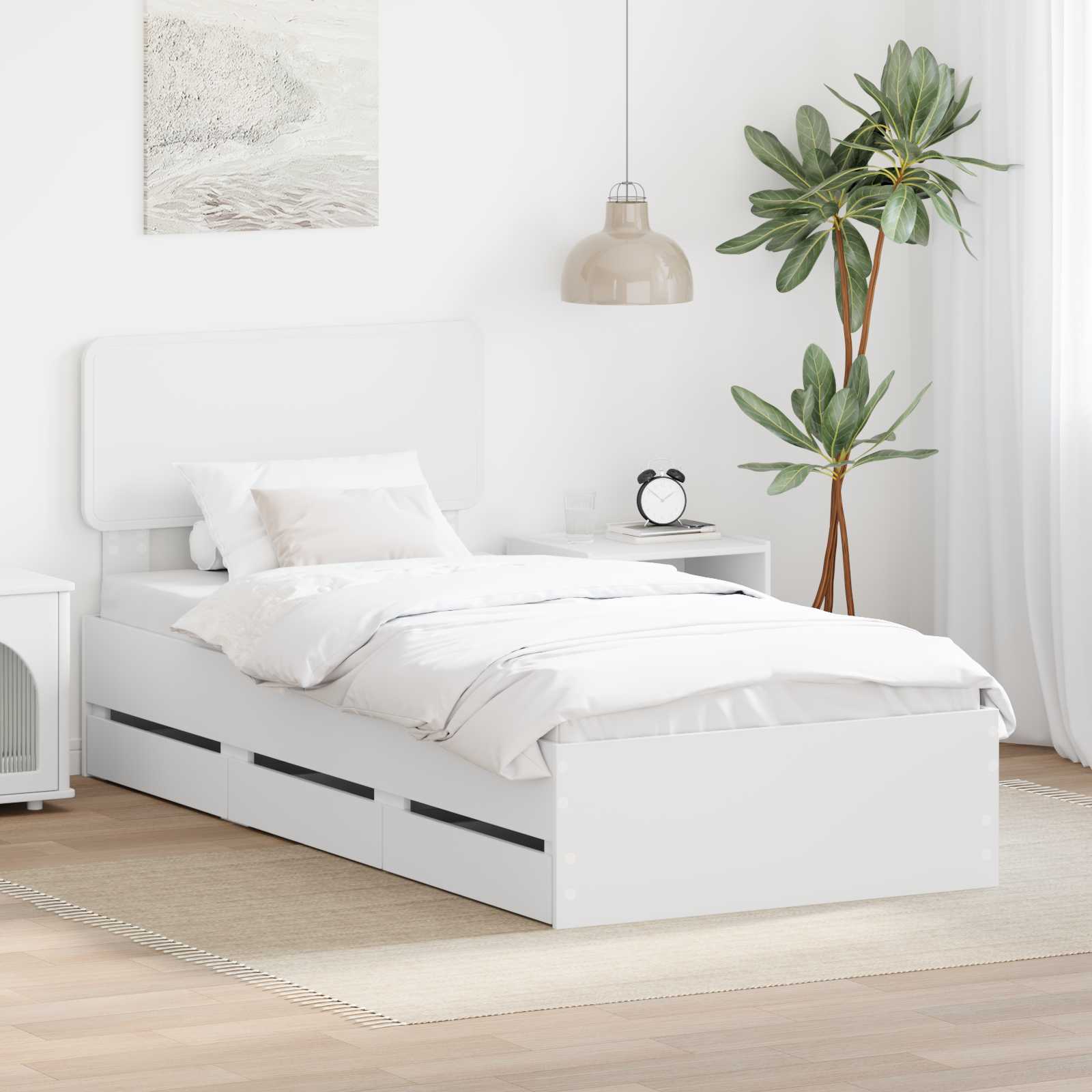 Struttura del letto Bianco 90 x 190 cm Legno Ingegnerizzato 3412220