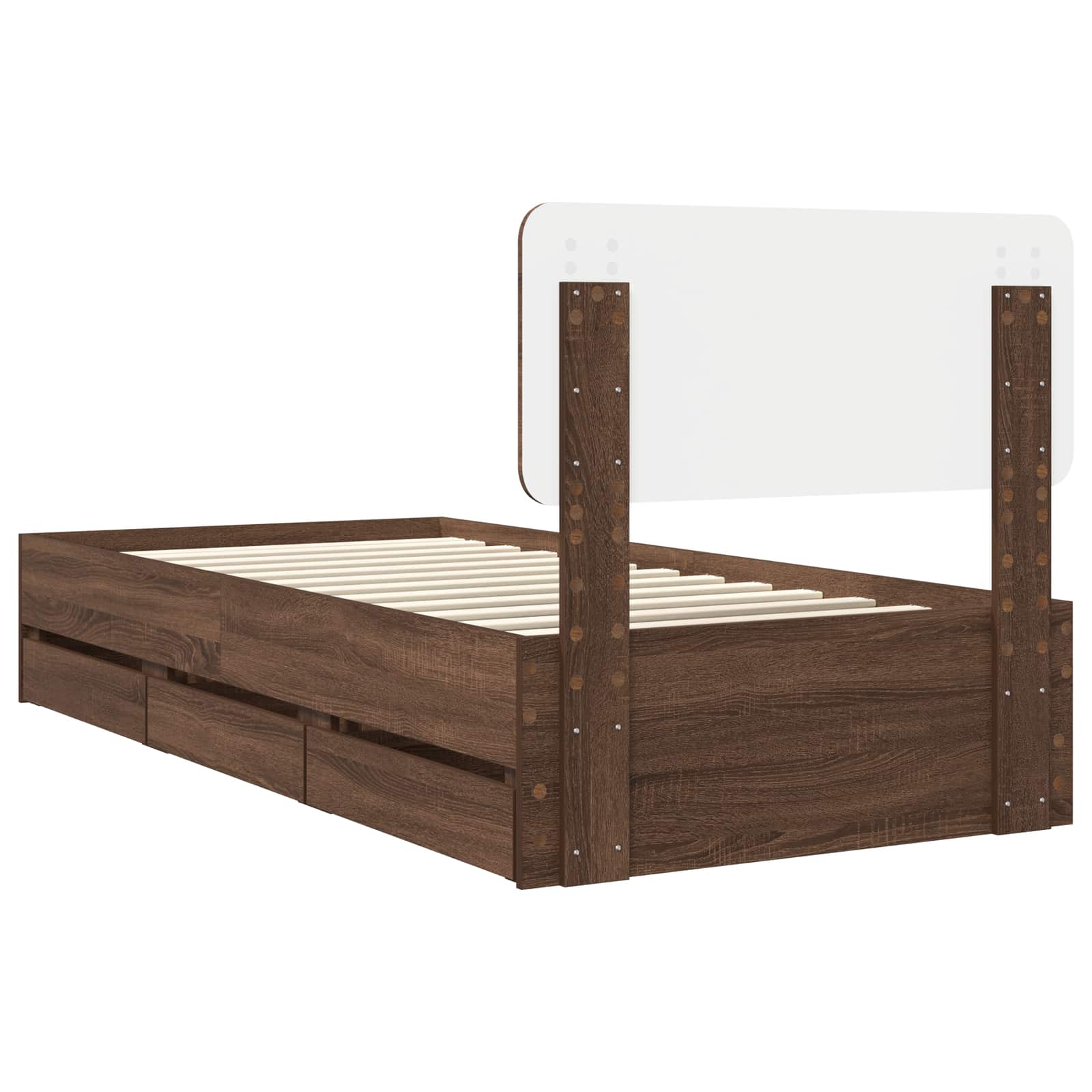 Struttura del letto con cassetto Rovere Marrone 90 x 200 cm 3412233