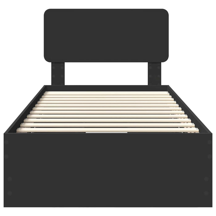 Struttura del letto Nero 75 x 190 cm Legno Ingegnerizzato 3412235