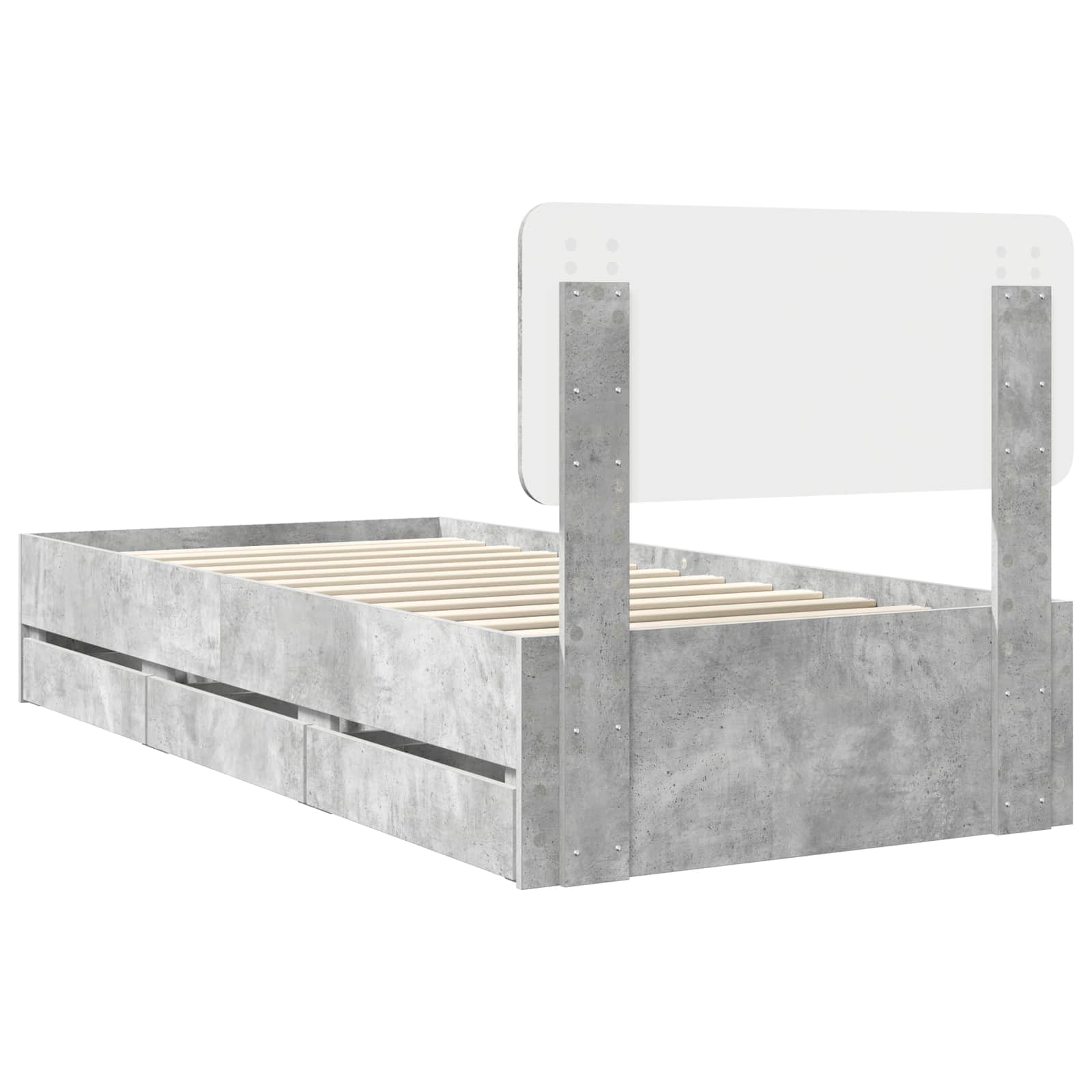 Struttura del letto con cassetto Grigio cemento 75 x 190 cm 3412237