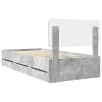 Struttura del letto con cassetto Grigio cemento 75 x 190 cm 3412237