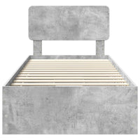 Struttura del letto con cassetto Grigio cemento 75 x 190 cm 3412237