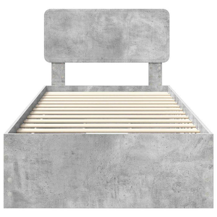 Struttura del letto con cassetto Grigio cemento 75 x 190 cm 3412237
