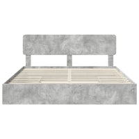 Letto con Contenitore con testiera-Struttura Letto con contenitore Grigio cemento 200 x 200 cm 672711