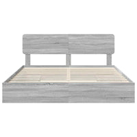 Letto con Contenitore con testiera-Struttura Letto con contenitore Grigio Sonoma 200 x 200 cm 361804