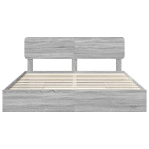 Letto con Contenitore con testiera-Struttura Letto con contenitore Grigio Sonoma 200 x 200 cm 361804