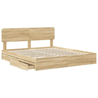 Letto con Contenitore con testiera-Struttura Letto con contenitore Rovere Sonoma 180 x 200 cm 811207