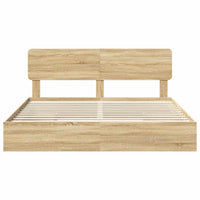 Letto con Contenitore con testiera-Struttura Letto con contenitore Rovere Sonoma 180 x 200 cm 811207