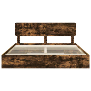 Letto con Contenitore con testiera-Struttura Letto con contenitore Rovere fum¨¦ 180 x 200 cm 141247