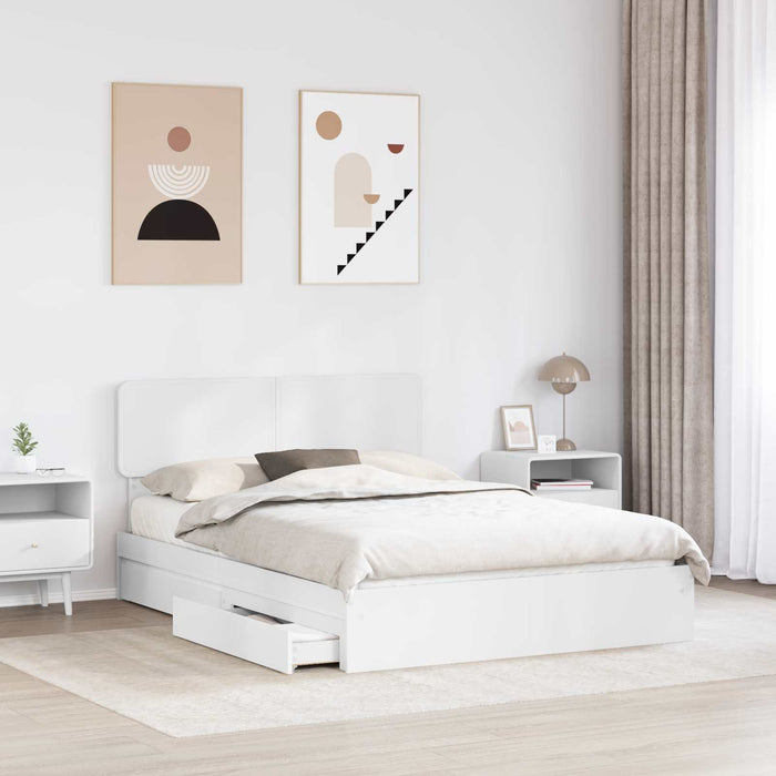 Letto con Contenitore Bianco 160 x 200 cm Legno multistrato 3412255