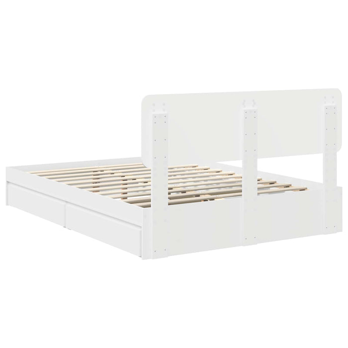 Letto con Contenitore Bianco 160 x 200 cm Legno multistrato 3412255
