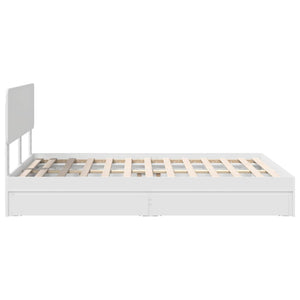 Letto con Contenitore Bianco 160 x 200 cm Legno multistrato 3412255