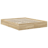 Letto con Contenitore con testiera-Struttura Letto con contenitore Rovere Sonoma 160 x 200 cm 528225