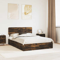 Letto con Contenitore con testiera-Struttura Letto con contenitore Rovere fum¨¦ 140 x 200 cm 942072