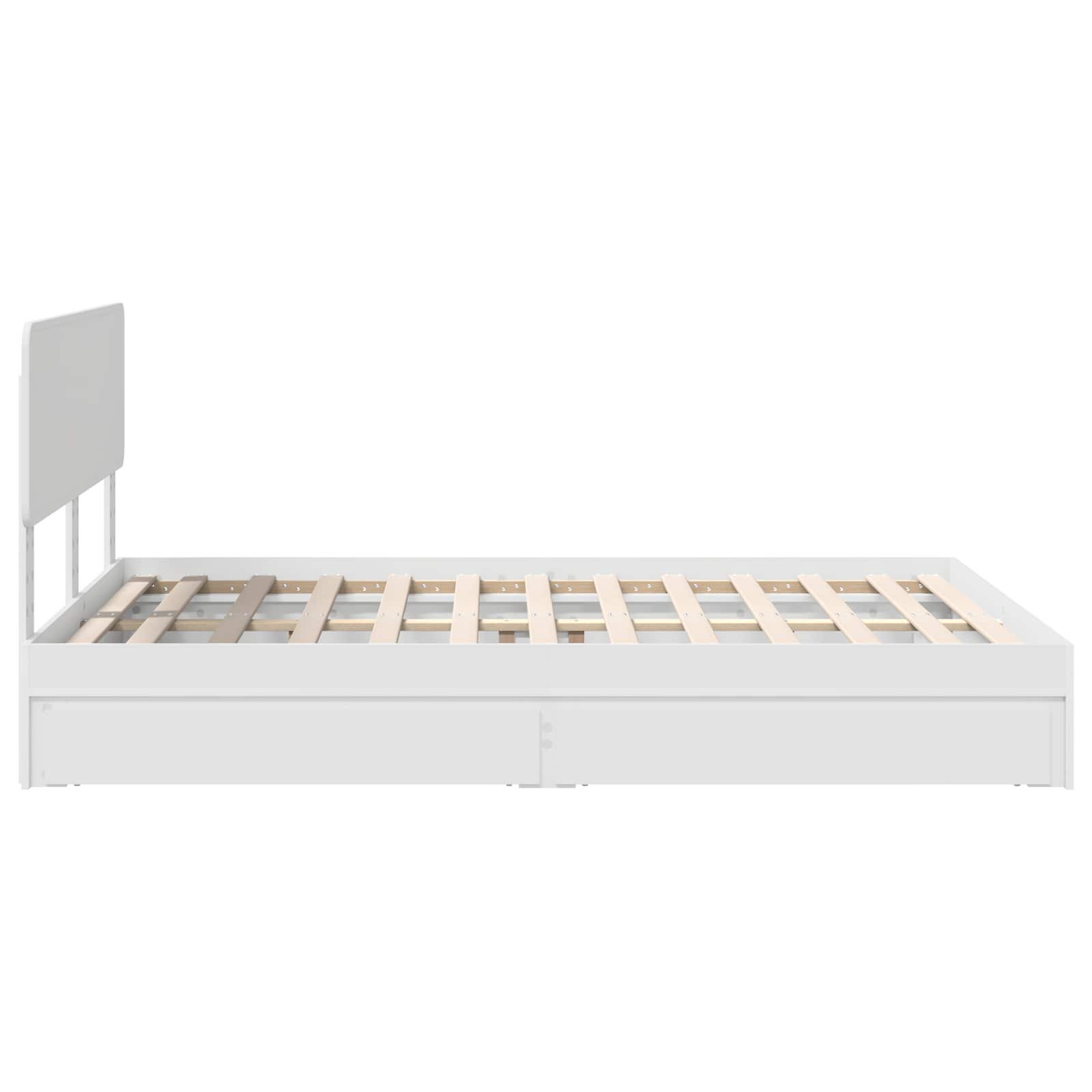 Letto con Contenitore Bianco 140 x 190 cm Legno multistrato 3412276