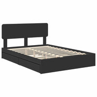 Letto con Contenitore Nero 140 x 190 cm Legno multistrato 3412277