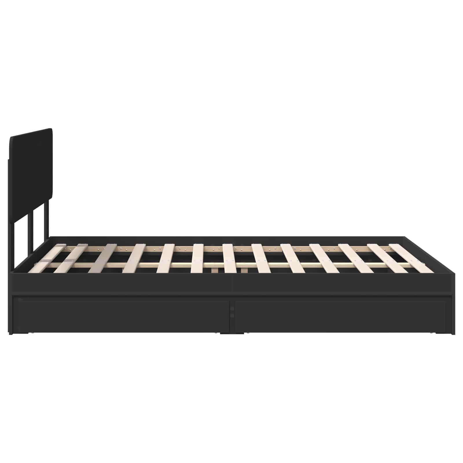 Letto con Contenitore Nero 140 x 190 cm Legno multistrato 3412277