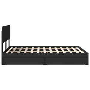 Letto con Contenitore Nero 140 x 190 cm Legno multistrato 3412277