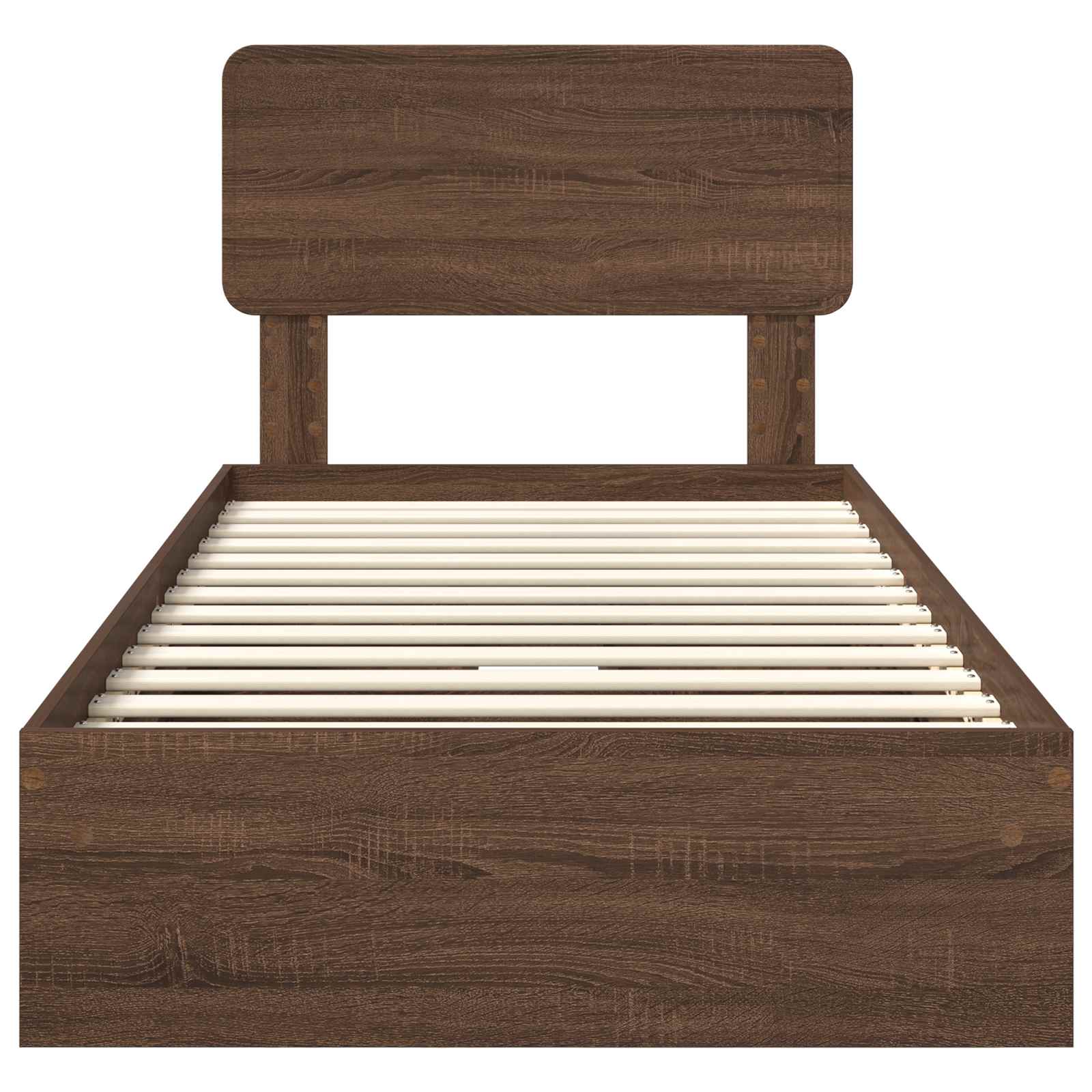 Letto con Contenitore con testiera-Struttura Letto con contenitore Rovere Marrone 100 x 200 cm 118091