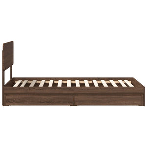 Letto con Contenitore con testiera-Struttura Letto con contenitore Rovere Marrone 100 x 200 cm 118091
