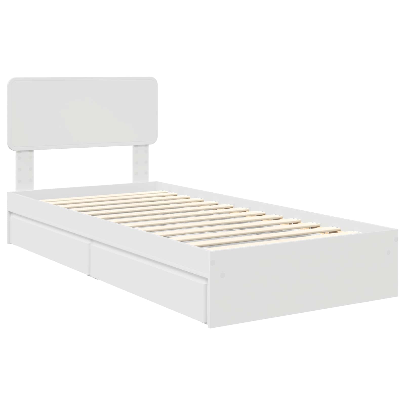 Letto con Contenitore Bianco 90 x 190 cm Legno multistrato 3412318