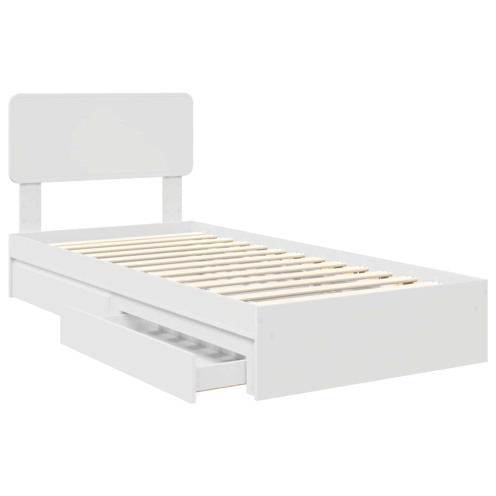 Letto con Contenitore Bianco 90 x 190 cm Legno multistrato 3412318