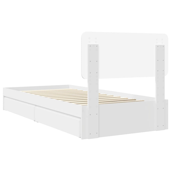 Letto con Contenitore Bianco 90 x 190 cm Legno multistrato 3412318