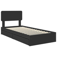 Letto con Contenitore Nero 90 x 190 cm Legno multistrato 3412319