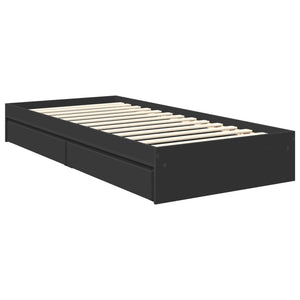 Letto con Contenitore Nero 90 x 190 cm Legno multistrato 3412319