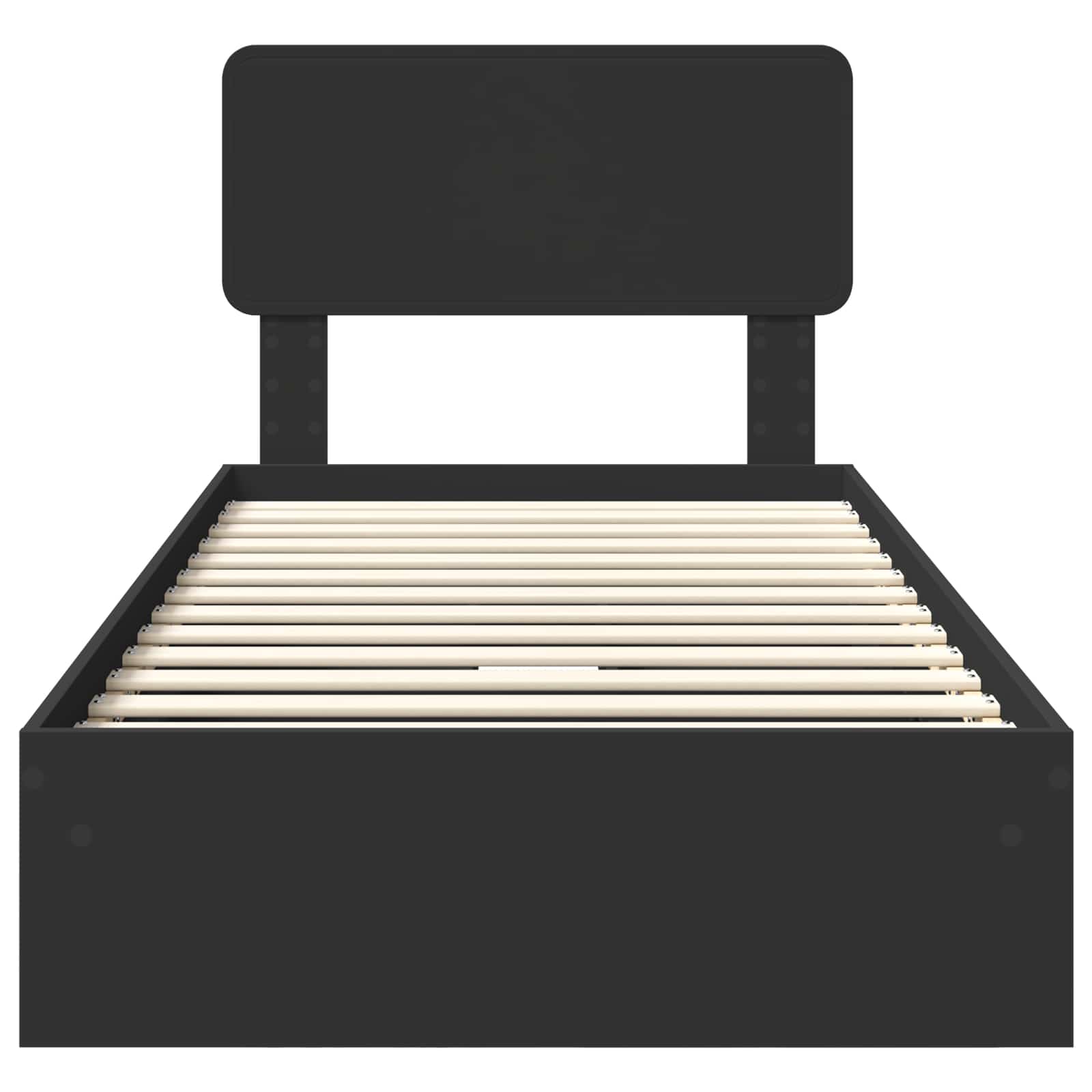 Letto con Contenitore Nero 90 x 190 cm Legno multistrato 3412319