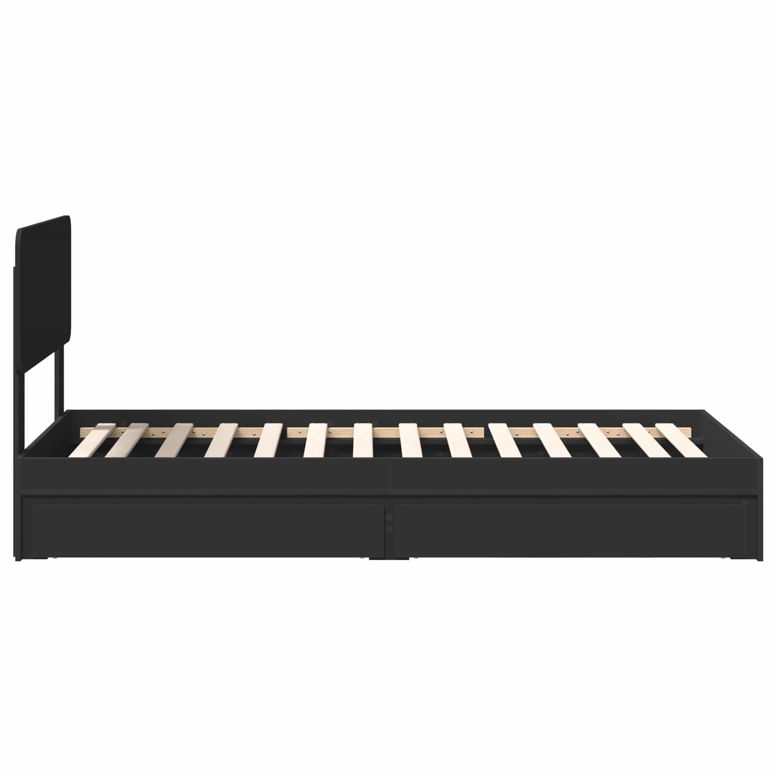 Letto con Contenitore Nero 90 x 190 cm Legno multistrato 3412319