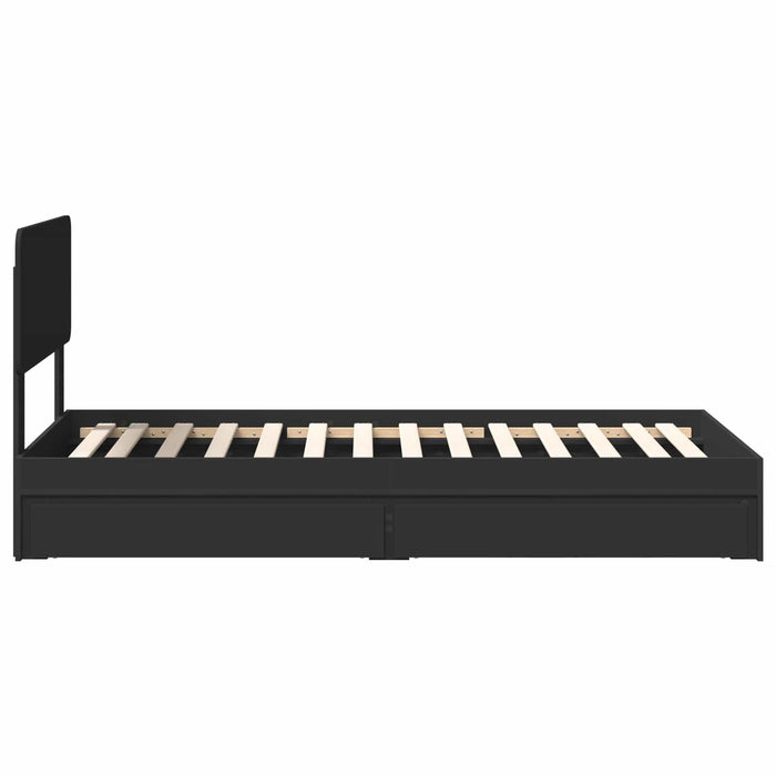 Letto con Contenitore Nero 90 x 190 cm Legno multistrato 3412319