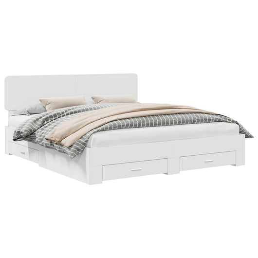 Struttura del letto Bianco 200 x 200 cm Legno multistrato 3412332