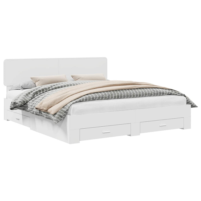 Struttura del letto Bianco 200 x 200 cm Legno multistrato 3412332