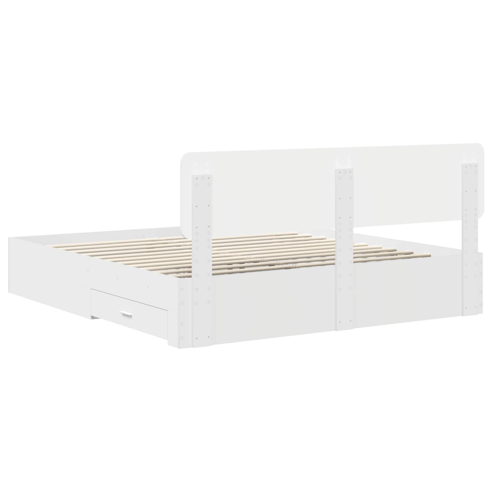 Struttura del letto Bianco 200 x 200 cm Legno multistrato 3412332