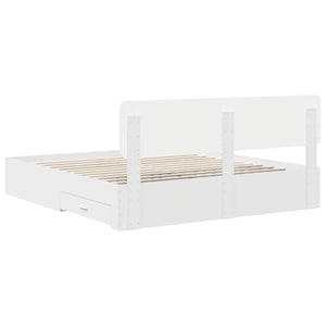 Struttura del letto Bianco 200 x 200 cm Legno multistrato 3412332