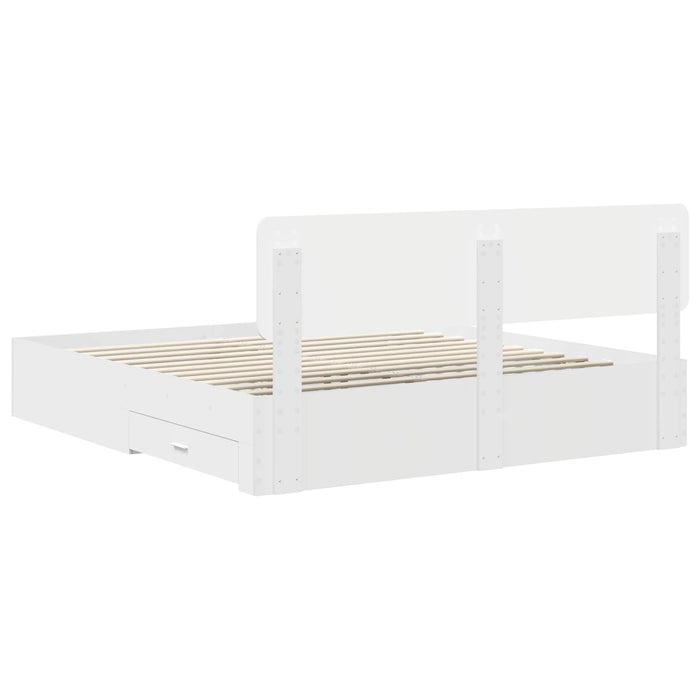 Struttura del letto Bianco 200 x 200 cm Legno multistrato 3412332