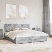 Struttura del letto con testiera Grigio cemento 200 x 200 cm 3412335