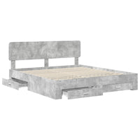 Struttura del letto con testiera-Giroletto con Testiera Grigio cemento 200 x 200 cm 940633