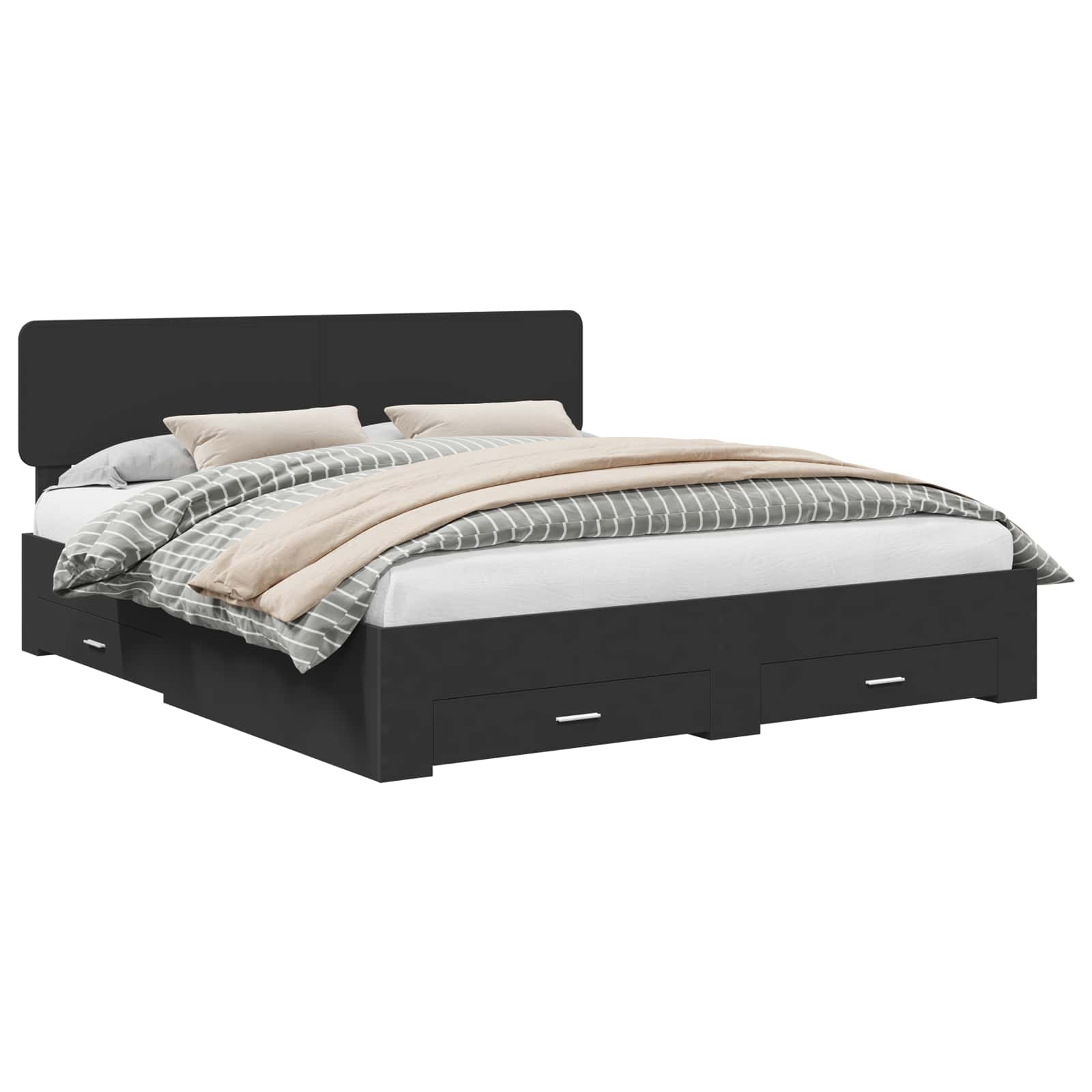 Struttura del letto Nero 180 x 200 cm Legno multistrato 3412340